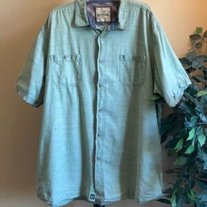 Outdoor Life - Big and Tall, Green Cotton Short Sleeve Button Down, 3XLT